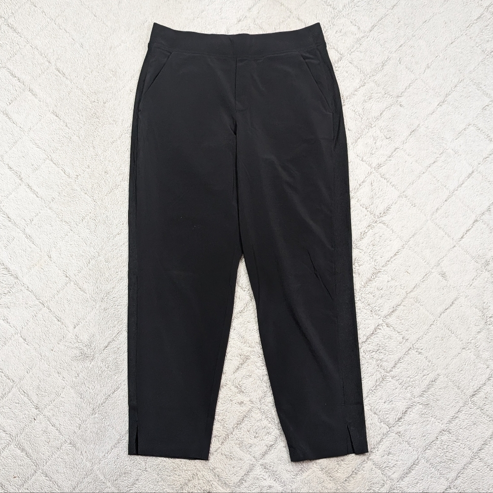 Athleta Pants Womens 8 Black Brooklyn Ankle Knit Panel Slim Leg Joggers 28”